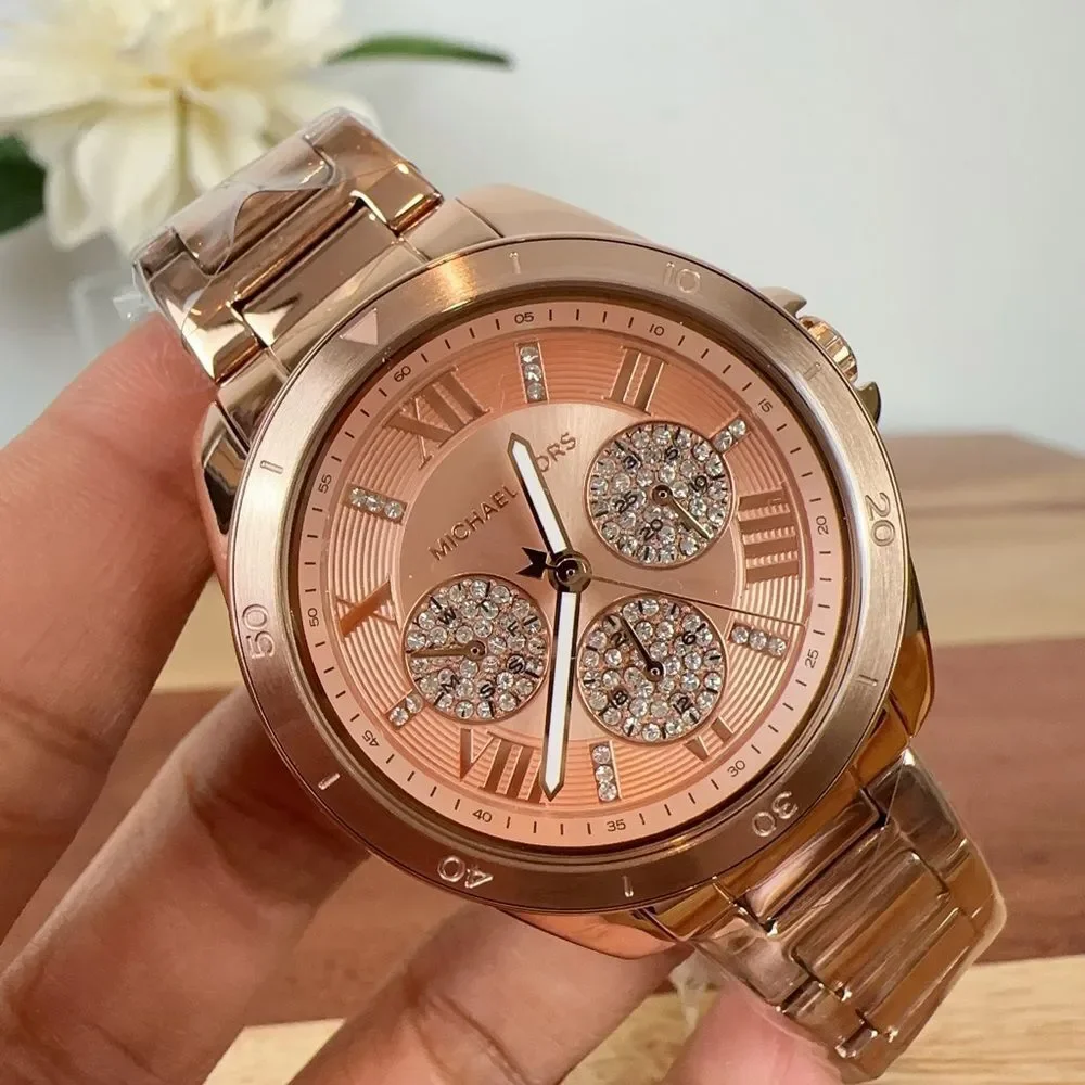 NWT Michael Kors‎ Alex Rose Gold-Tone Stainless Steel Watch